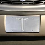 NCAA Troy University Trojans Silver Mirrored Team Logo License Plate