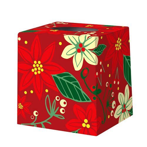 Pretty Poinsettia Tissue Box Cover