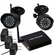VideoSecu 2 Wireless Security Cameras CCTV Home Surveillance System Night Vision with 2 Audio Video Day Night Security Cameras One 2.4GHz Receiver 3PS