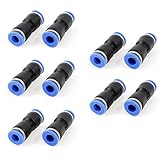 uxcell クイック継手 プラスチック製ブラック 6mm-6mmコネクタータイプ 10個入り
