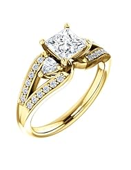 14K Yellow Gold Princess Cut Diamond Ring -- LIFETIME WARRANTY