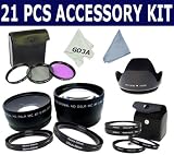 Super Lens Kit for CANON DIGITAL REBEL XT 300D 500D 400D 450D, includes: 58MM 2.5X Telephoto Lens + 0.45X Wide Angle Lens + Rings Set (46, 49, 52, 55MM) + Tulip Flower Lens Hood + 3Pcs filter kit (1 UV, 1 CPL, 1 FLD) + 2 Ultra Fine Microfiber Cleaning Cloths GOJA Logo + MORE!!!