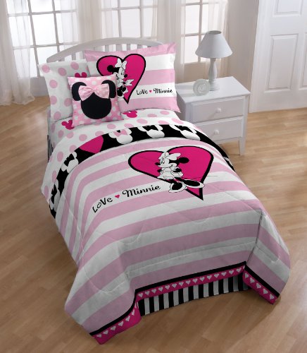 Disney Minnie Hearts Comforter with 2 Shams Set FullB005KMMWMM 