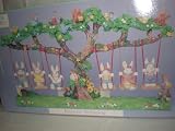 Easter Bunnies Swinging in a Tree , 15 X 8 Figurine