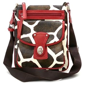 Giraffe Print Cross Body Messenger Bag Handbag