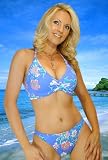 Capri Print Full Coverage Halter Bra Swimsuit Top