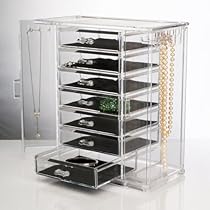 Hot Sale Deluxe 7-Drawer Acrylic Jewelry Chest with Necklace Keeper