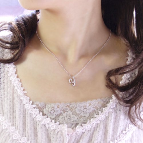 【me.加藤夏希プロデュース】アルファベットＹ プラチナコーティング・シルバーＣＺ イニシャル ネックレス