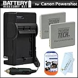 2 Pack Battery And Charger Kit For Canon Powershot ELPH 310 HS ELPH 100 ELPH 300 SD960 IS SD940 IS SD780 IS SD1400 IS Digital Camera Includes 2 Extended Replacement (900 maH) NB-4L Battery + AC/DC Travel Charger + Screen Protectors + MicroFiber Cloth