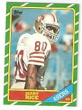 1986 Topps # 161 Jerry Rice (RC) San Francisco 49ers - Rookie Football Card - Future Hall of Famer - Shipped in Protective Display Case