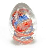 Murano Glass Art Design Rainbow Mix Ruby Sapphire Glass Paperweight