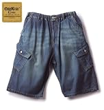 OSHKOSH デニムイージーカーゴハーフパンツ （ネイビー） （3L 4L 5L 6L 7L 8L）