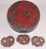 Scott's Cakes 1 lb. Milk Chocolate Covered Pretzel with Chocolate Chips & Peanut Butter Chips in a Holly Tin