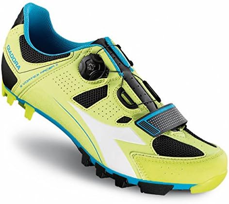 Diadora Men's X-Vortex Racer II Mountain Biking Shoe - 170224-C6035 (Lime Punch/Blue Fluo - 41H)