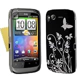 Neues Qualit�t Schwarz Und Silber Schmetterling Blumen Muster Harte R�ckseite Hybride Schutzh�lle F�r HTC Desire S Mit Frei Displayschutz Von Yousavevon "Yousave"