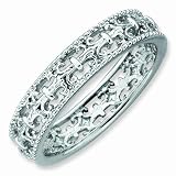 Sterling Silver Stackable Expressions Polished Fleur De Lis Ring