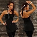 Top Neckholder in schwarz mit Strass