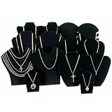 Gold Tone Red Long Link Necklace Earring Fashion Jewelry Set 36"