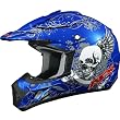 AFX Skull Adult FX-17 MotoX Motorcycle Helmet w/ Free B&F Heart Sticker Bundle - Blue