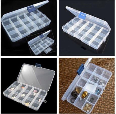 Fish Lure Bait Jewelry Beads Organizer Storage Box Case ,15 Slot
