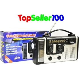 Emergency Solar Hand Crank Dynamo AM FM NOAA Weather Radio, Flashlight, Reading LED Light, Cell Phone Charger w  USB adaptor by 