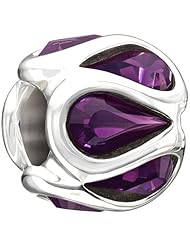 Authentic Chamilia Charm "Embrace" Purple Swarovski 2025-0937