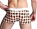 99extra Underwear, 3 Color Men's Plaid Milk Silk Skinny Boxer Briefs
