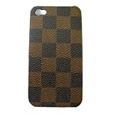 iPhone4 4S ケース チェック ブラウン
