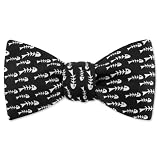 Men’s Silk Fishy Freestyle Bowtie by Wild Ties in Black