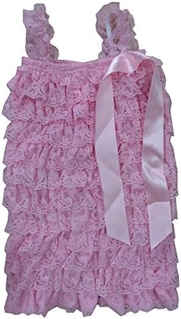 WeLin Baby Girls' Layered Lace Ruffle Petti Romper For Infant to 1-3 Years (L / 2-3 years, Pink)