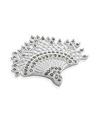 Silver Plated Marcasite Fan Fashion Pin