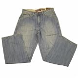 Marc Ecko - Ecko Unlimited Mens Washed Light Blue Baggy Fit Denim Jeans