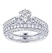 2.71 CT TW 6-Prongs Diamond Engagement Set in Platinum Setting