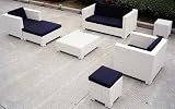 Baidani- Lounge-Rattan-Garnitur “Sunrise”, 17-teilig, weiss