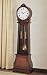Round Top Rich Brown Grandfather Clock Wood Curio Chime