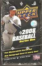 2008 Upper Deck Baseball Factory Sealed HOBBY Box (Series 1) - 2 Memorabilia Cards & 1 Autographed Card Per Box