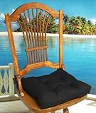 Kitchen Chair Pad Cushion - Waverly Solid Black - B001HKWF8W