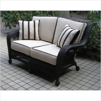 Ebony All-Weather Wicker Loveseat