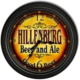 HILLENBURG 'S Beer and Ale Cascading Pub Wall Clock