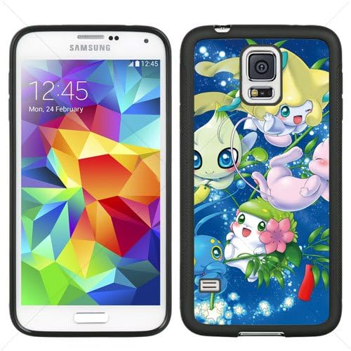 Pokemon Cute PIKACHU Samsung Galaxy S5 SV I9600 TPU Soft Black or White case (Black)