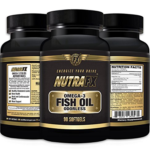Nutrafx omega-3 fish oil capsules - odorless - potent 2…