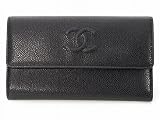 CHANEL（シャネル） 三つ折り長財布小銭入付き A48653 ブラック 長財布（小銭入れ付） ・ W20cm×H11.5cm×Dcm ・ ブラック (cha4865301) シャネル 三つ折り財布