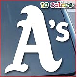 Oakland Athletics A's Car Window Vinyl Decal Sticker 6" Tall (Color: White)