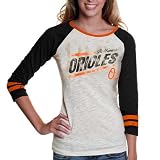 MLB Baltimore Orioles Ladies Onside Kick Long Sleeve T-Shirt - White/Black (Large)