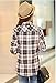 Women's V Neck Slim Long Sleeve Classic Plaid Shirts Button-up Shirts