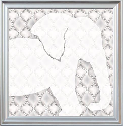 Doodlefish Elephant Silhouette, Grey, 16.5" X 16.5" X 1.25"