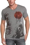 Monarchy Men's Moto V-Neck T-Shirt,Heather Gray,X-Large