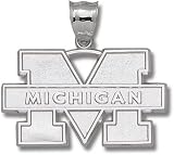 Michigan Wolverines Solid Sterling Silver ''M MICHIGAN'' Giant Pendant