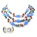AugustinaJewelry Triple Strand Necklace made of Freshwater Cultured Pearls, Cystals, Amber and Agate *** AugustinaJewelry Special Design !