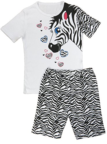 Family Horse Little Big Girls 2 Piece 100% Cotton Short Pajama Set Soft Kid Pjs